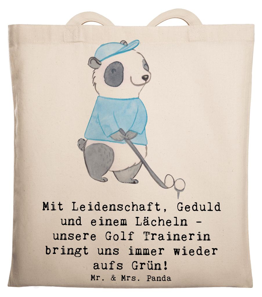 Mr. & Mrs. Panda dokumententasche Golf Trainerin Leidenschaft - Transparent - Geschenk, Golf-Coach, Jutetasche, Golfspiel, Tasche, Golfen, Golfkuns...