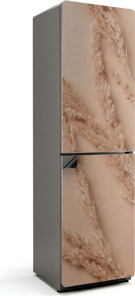 Natürliche Grashalme – Magnetische Kühlschrank Abdeckung – Dekorfolie magnetisch Küche – Kühlschrank Magnet Deko – selbstklebende Magne...