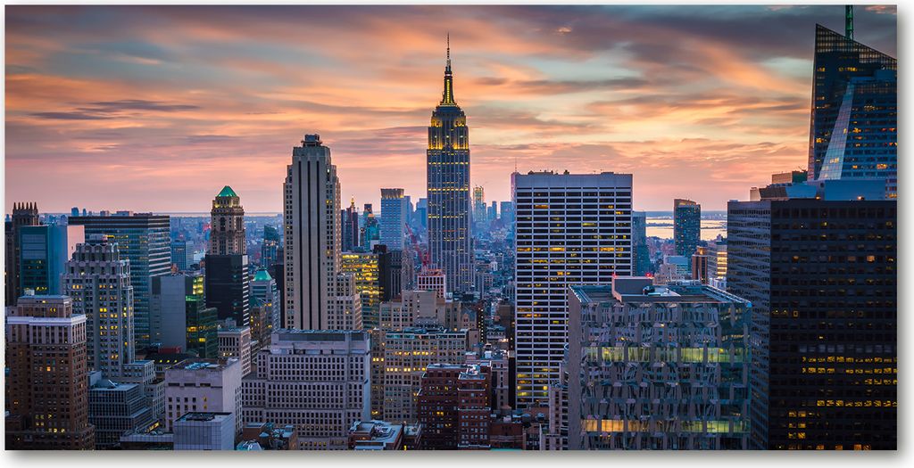 Tulup Leinwandbild - 120x60 cm - Wandkunst - Drucke auf Leinwand - Leinwanddruck - Sehenswürdigkeiten & Architektur - Mehrfarbig - Manhattan New...