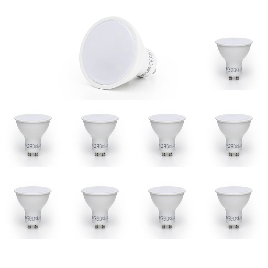 10x Sparset 7W GU10 LED Leuchtmittel SMD 120° Grad 550 Lumen Spot Strahler Lampe Warmweiß