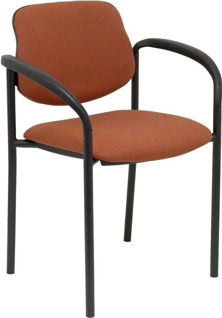 Chaise fixe Villalgordo Bali brun avec accoudoirs et pieds noirs