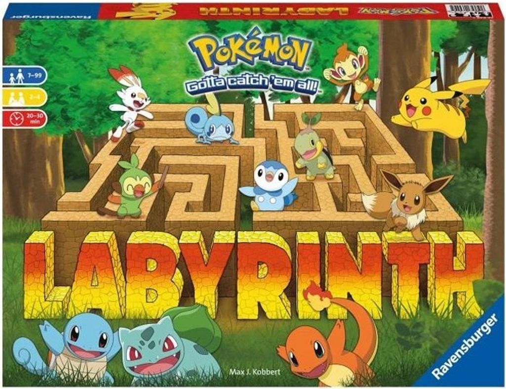 Pokémon Labyrinth Ravensburger, Familienspiel, Schatzsuche, 2-4 Spieler, Ab 7 Jahren