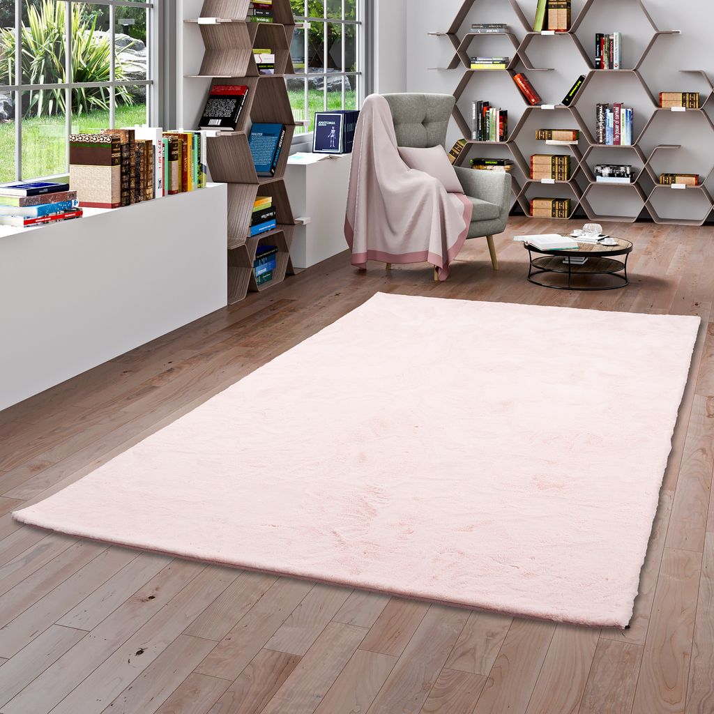 Luxus Super Soft Fellteppich Plush Rosa, Größe:140x180 cm