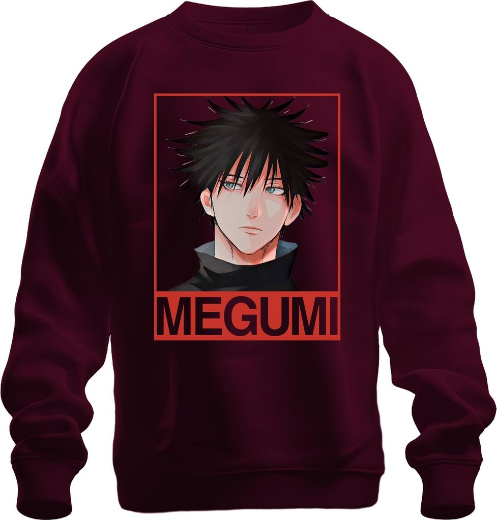 Megumi Fushiguro Jujutsu Kaisen Anime Fan Geschenk düster Otaku Uni Sweatshirt Pullover, Burgundy, XL