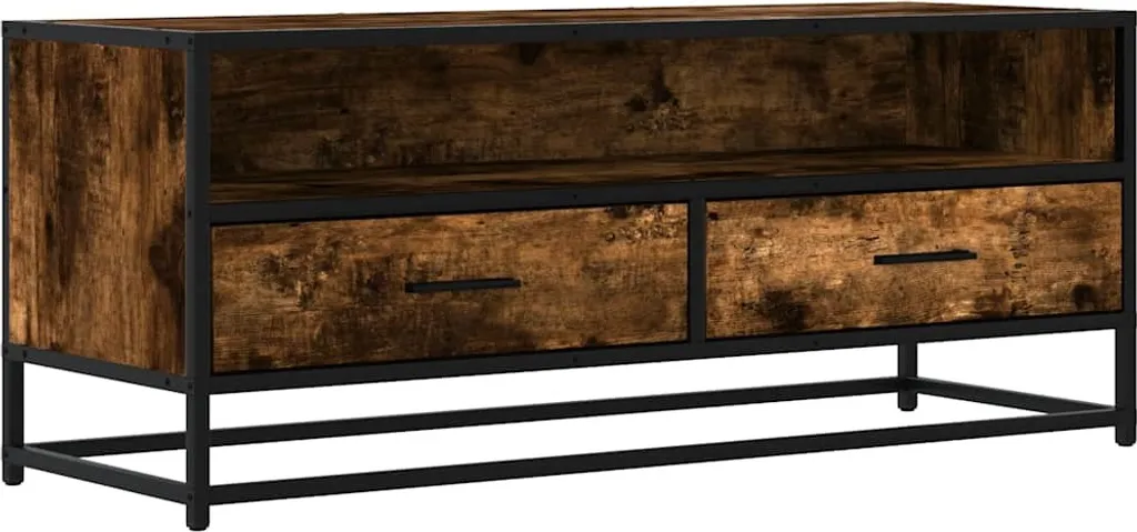 Mobile TV 100x34,5x40 cm Rovere Fumé e Metallo | Qualità Top