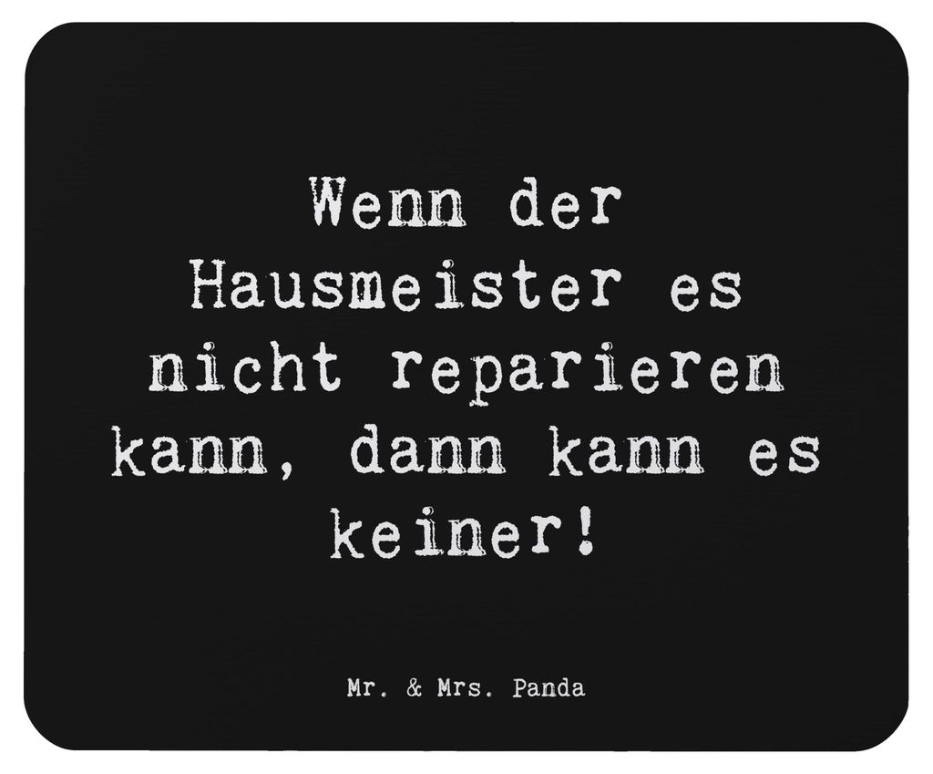 Mr. & Mrs. Panda Mauspad Spruch Hausmeister Hilfe - Schwarz Produktbild 