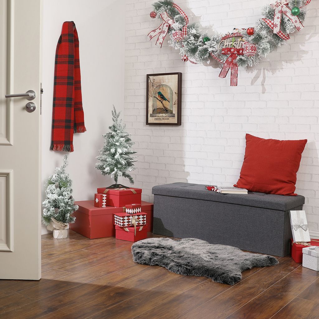 SONGMICS 110 cm Sitzbank mit Stauraum, klappbare Sitztruhe, Produktbild 6