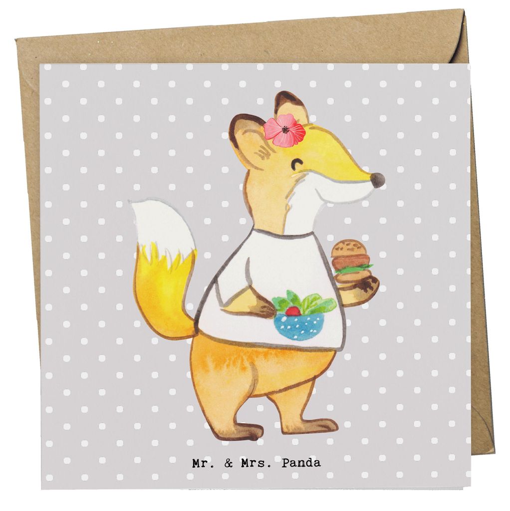 Mr. & Mrs. Panda faltkarte Systemgastronomin Herz - Grau Pastell - Geschenk, anlasskarte, Glückwunschkarte, doppelkarte, Klappkarte, Grußkarte