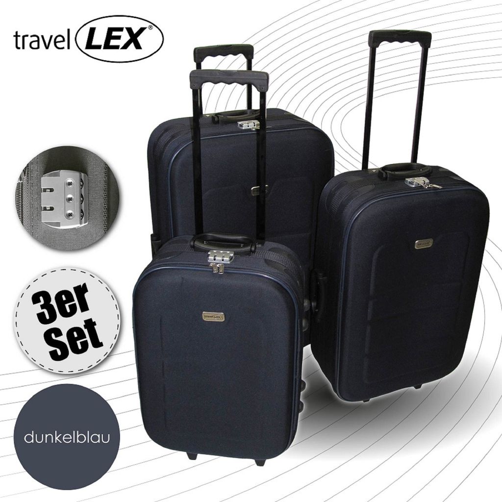 LEX 3tlg. EVA Reisekoffer Set Trolley Reisetasche Produktbild 