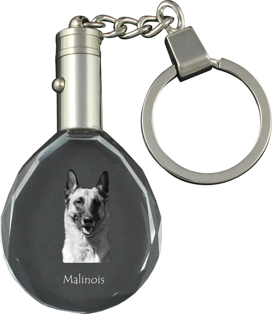 Portachiavi belga Malinois acrilico, portachiavi per cani, regalo per gli amanti dei cani, regalo per cani belgi Malinois - Italia