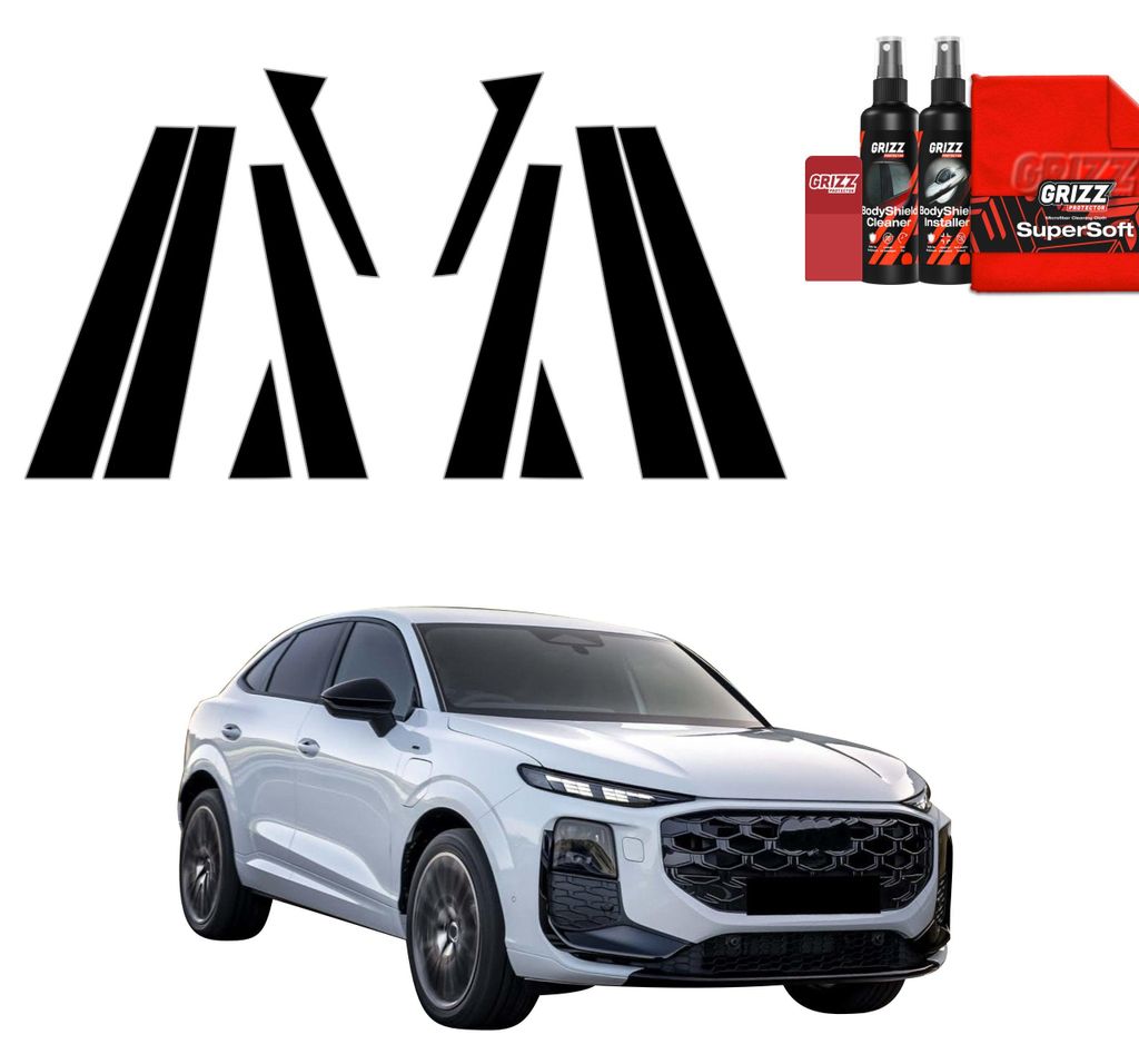 10in1 Schwarze Schutzfolie Grizz Protector für B-C-Säule - Audi Q3 Sportback (2025-2026)