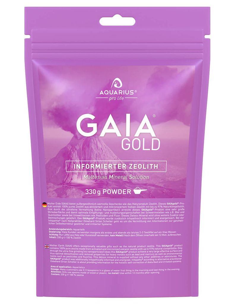 AQUARIUS pro life - GAIAgold - 330g Zeolith Pulver I informiert & energetisiert nach HP E.S. Scheller - optimaler Detox