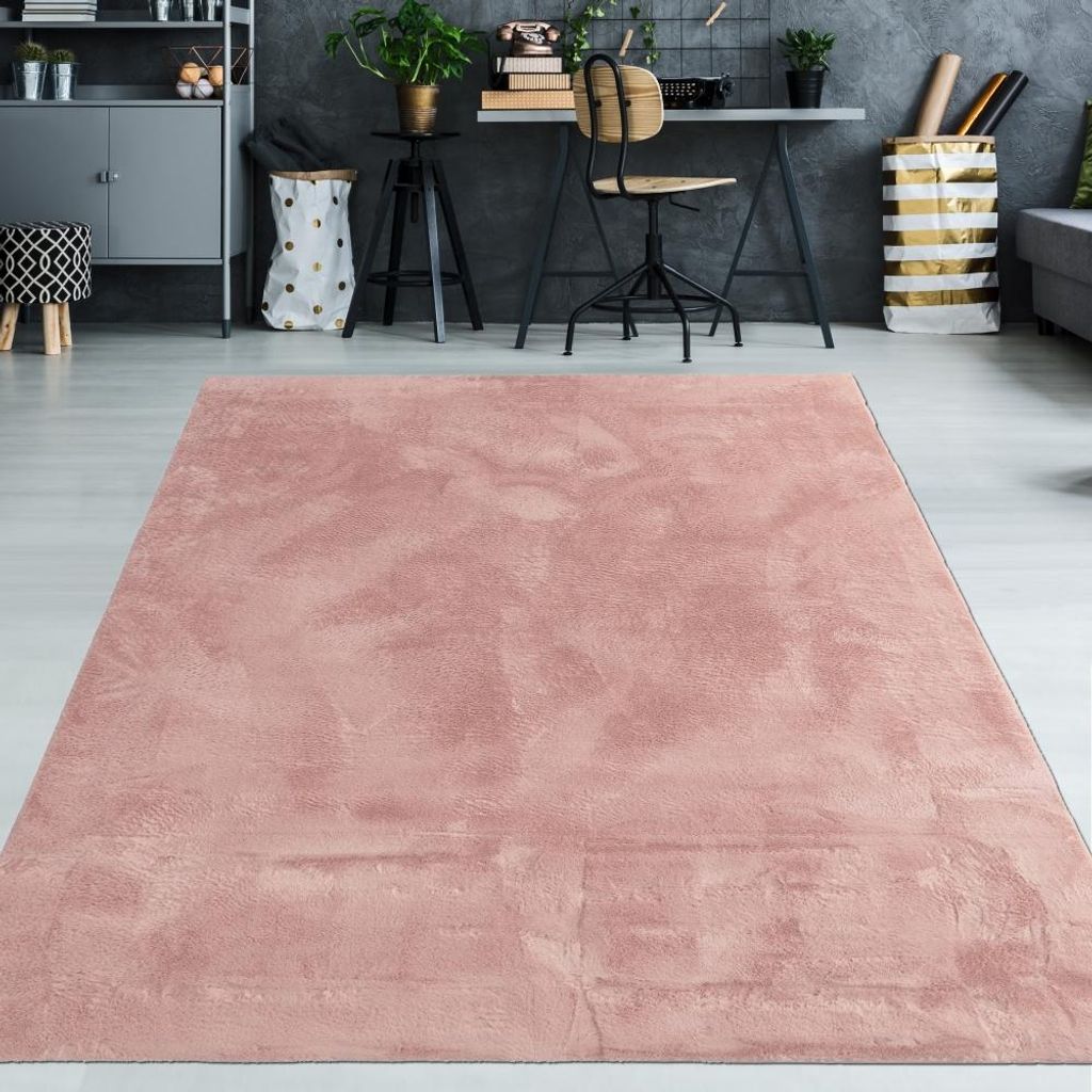 Teppich rosa weich pflegeleicht saugrobotergeeignet für Wohnbereiche Größe - 240 x 340 cm