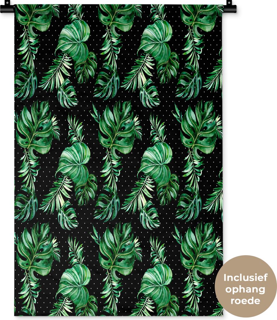 MuchoWow® Wandteppich Wandbehang Blumen - Blätter - Produktbild 