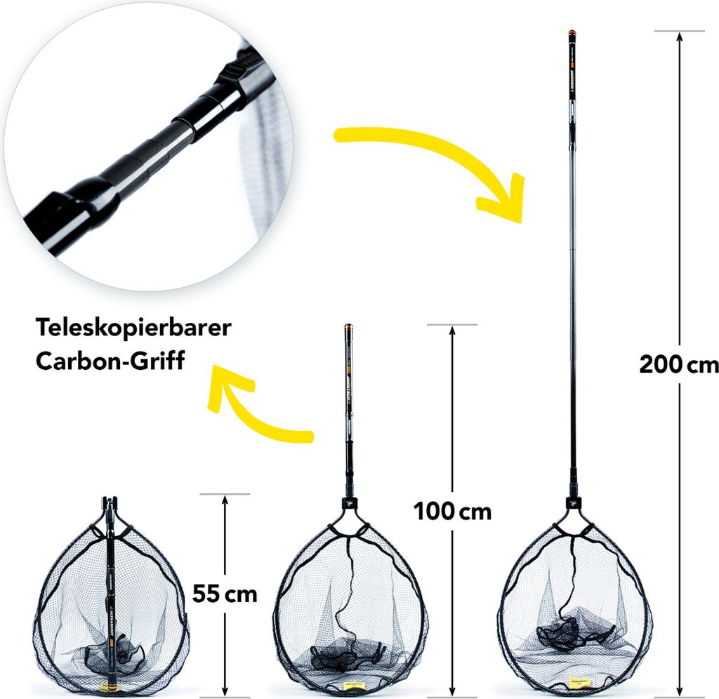 Lieblingsköder Forellen-Kescher – Teleskop (2,20 M), 50x50 Cm Kopf, PVC-Netz – Zum Unterfangen Von Raubfischen Lieblingsköder Forellen-Kescher – Teleskop (2,20 M), 50x50 Cm Kopf, PVC-Netz – Zum Unterfangen Von Raubfischen