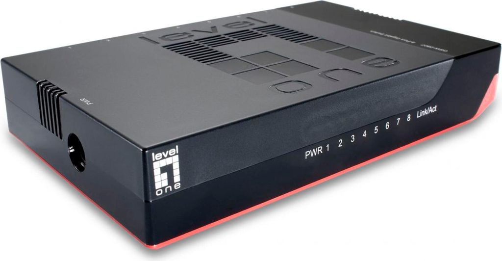 LevelOne GSW-0807 Netzwerk-Switch Unmanaged Gigabit Ethernet (10/100/1000) Schwarz, Rot