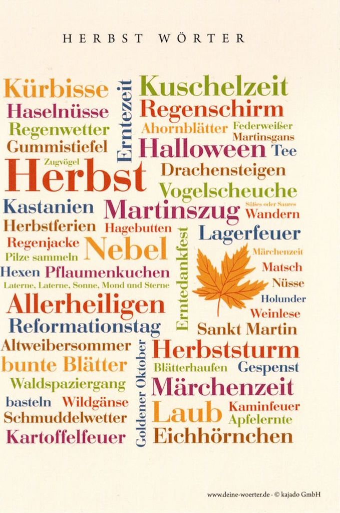 Postkarte Deine Wörter "Herbst-Wörter"