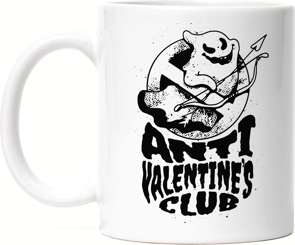 Anti Valentine's Club Tasse Weiß Valentinstag Liebe Beziehung Liebesbeweis Liebling Verliebt Liebespaar 14. Februar