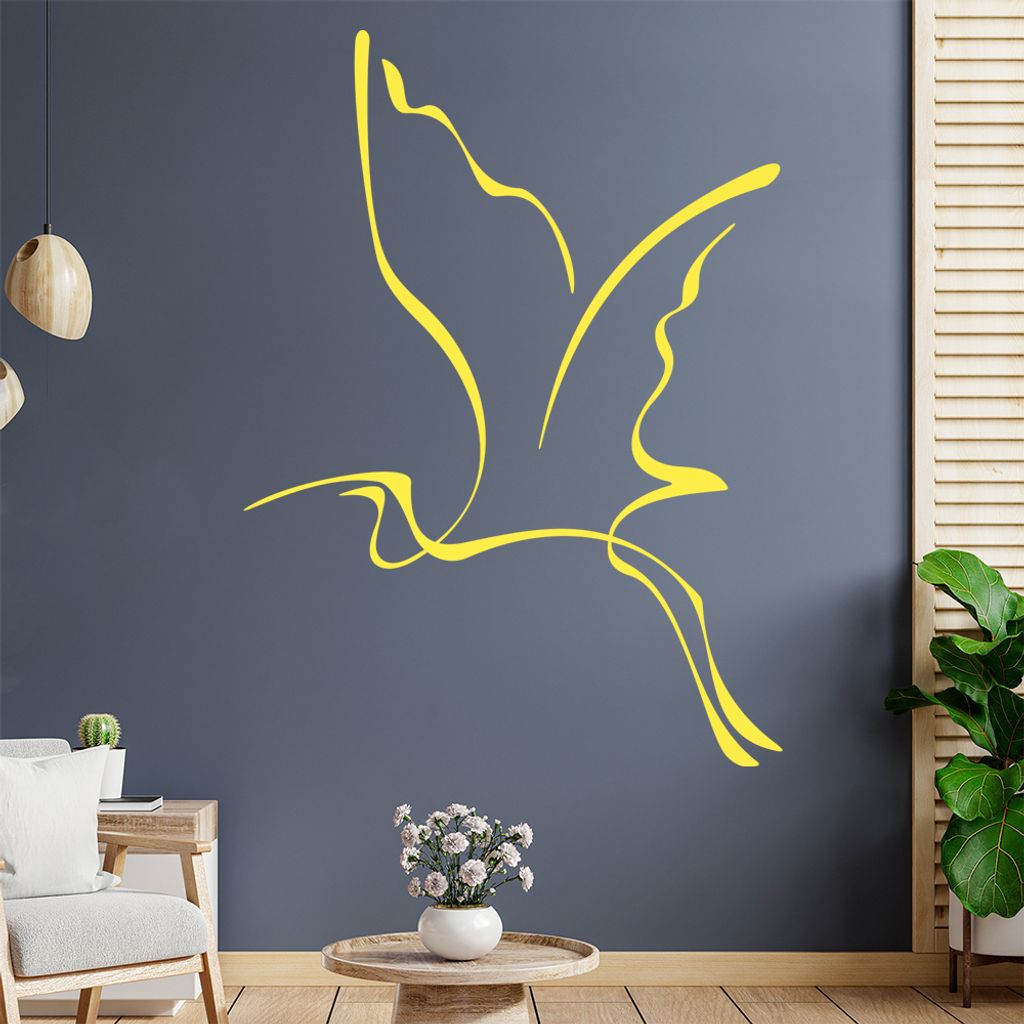 Fliegender Vogel Linien Wandtattoo in 6 Größen - Wandaufkleber Wall Sticker - Dekoration, Küche, Wohnzimmer, Schlafzimmer, Badezimmer