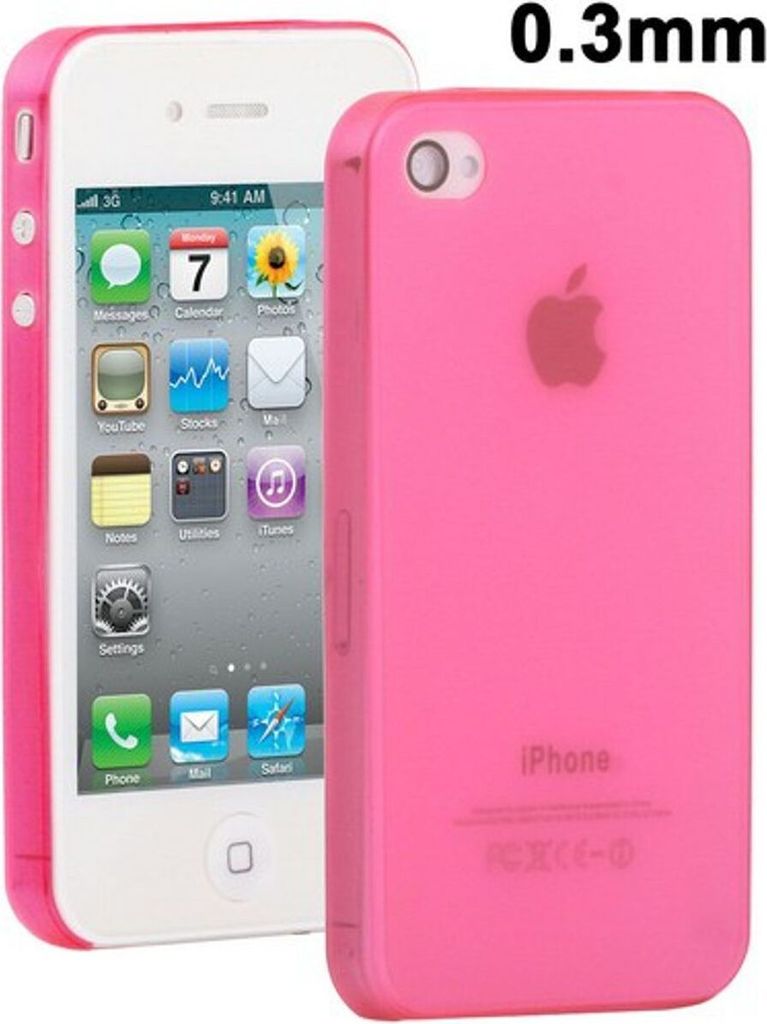 Schutzhülle Hard Case Hülle für Handy iPhone 4 / 4s Pink transparent