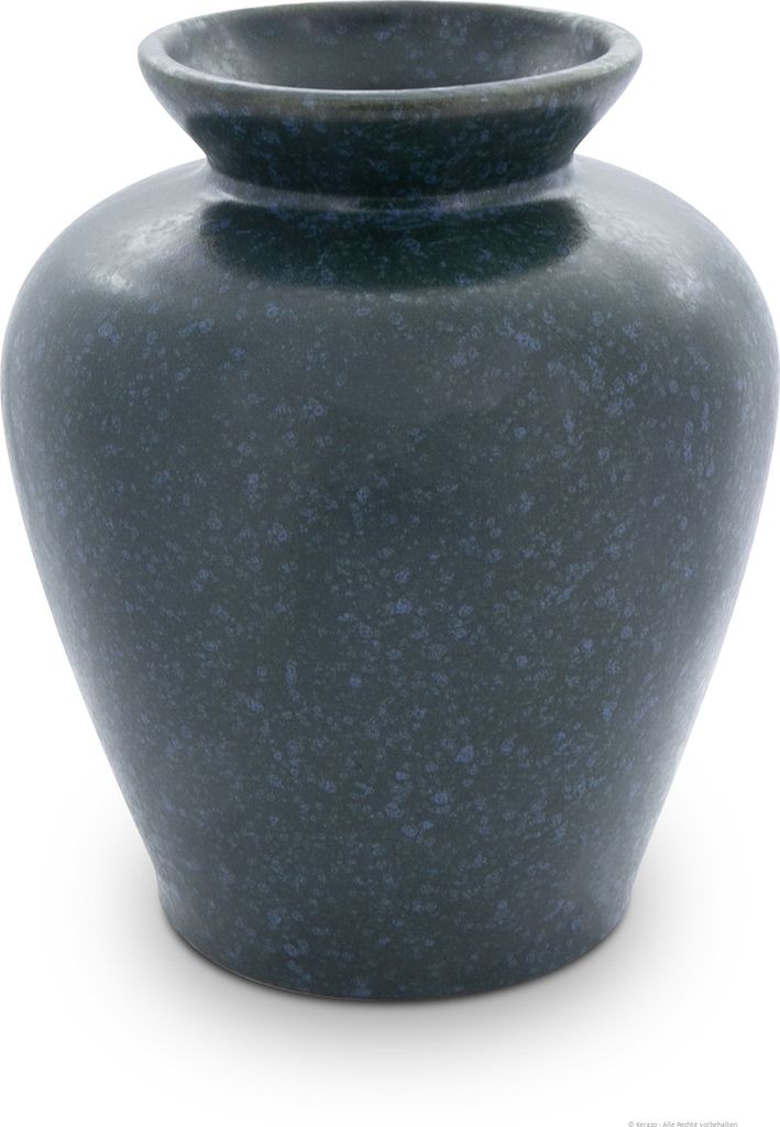 Original Bunzlauer Keramik 2,3L Vase "Emma" 19,7cm Baluster Blumenvase, Nachbildung ZIELON grün