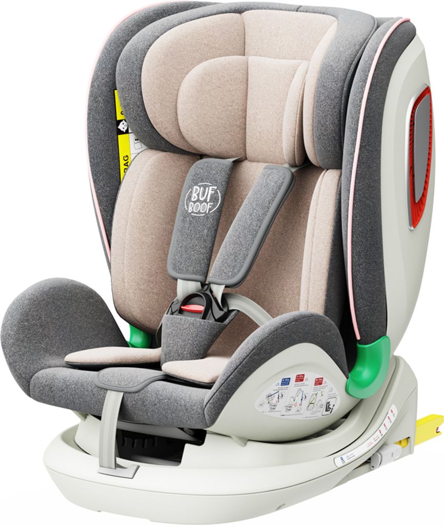 Platinum DELUXE i-Size Kindersitz mit 360 Grad drehbarem Isofix-System-BUF BOOF 0, 36 kg Top Tether 40-150 cm Pink