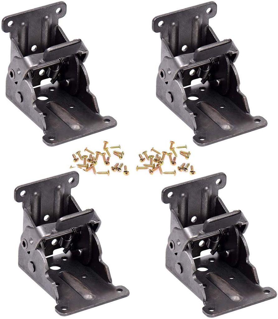 klappbare Verriegelung Verlängerung Tisch Bett Bein Füße Unterstützung für dunkle Bronze Stahl klappbar Scharnier Hardware mit Schrauben (4 St...