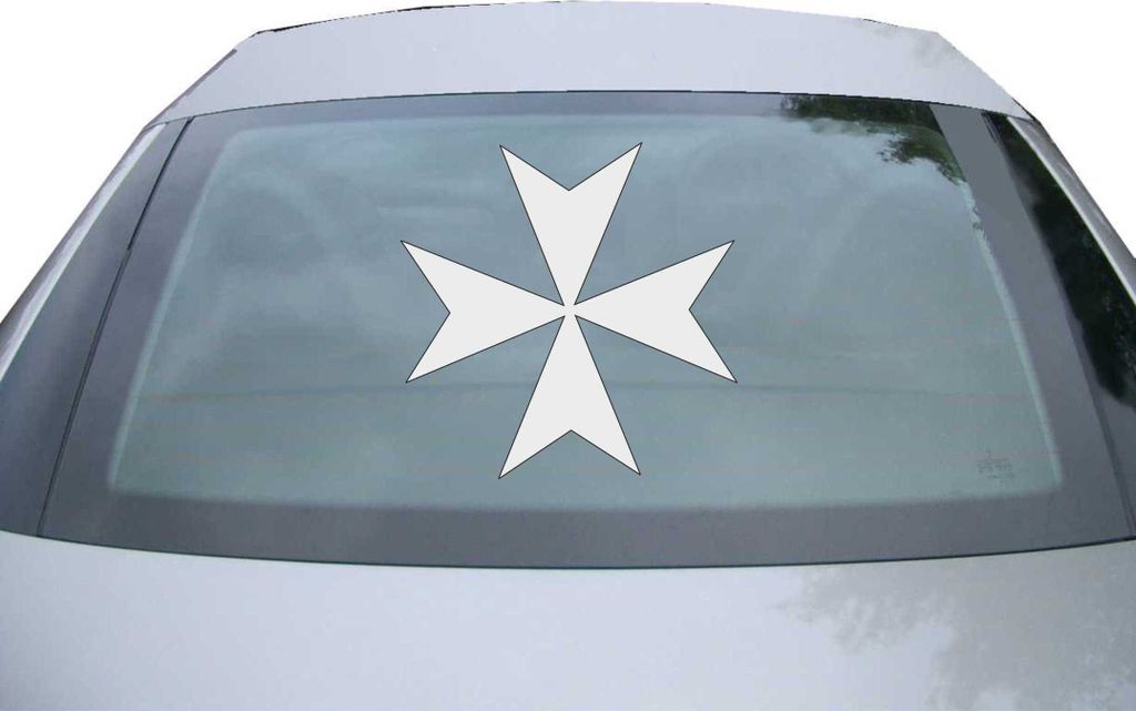 Indigos UG - Aufkleber Heckscheibe & Motorklappe DE2539 - silber - 600x600 mm - Malteserkreuz - Auto Scheiben Fenster Heckklappe Tuning Racing JDM ...