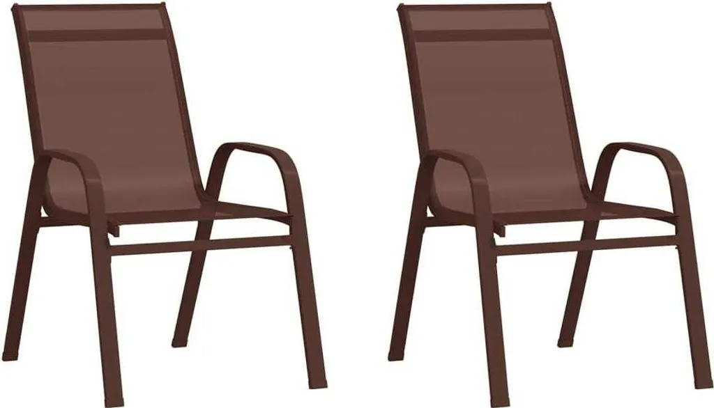 Offerta Set 2 Sedie Esterno Marroni Textilene | Sedie Impilabili