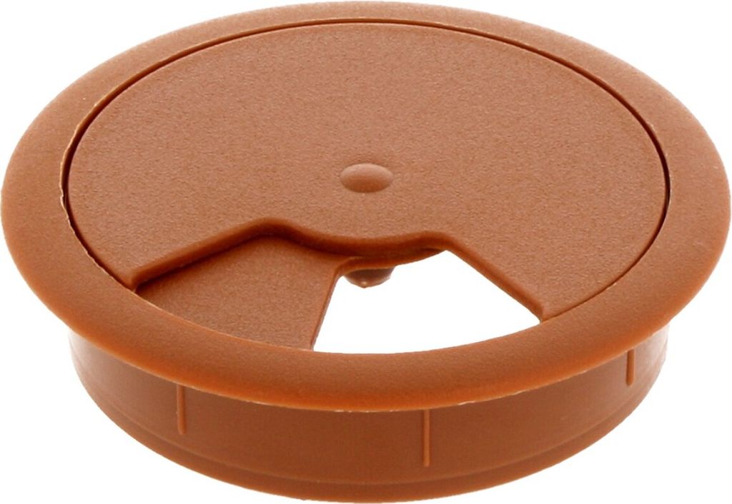 Kunststoff Kabeldurchlass Kabelöffnung rund ø60mm Kabelführung Kabeldose braun