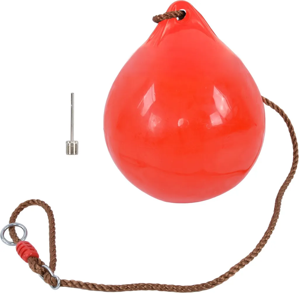 Balançoire boule gonflable enfant 29 cm rouge pour portique extérieur et intérieur