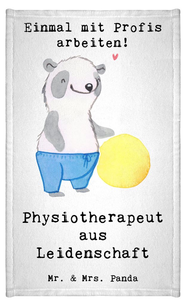 Mr. & Mrs. Panda Handtuch Physiotherapeut Leidenschaft - Weiß - Geschenk, Gäste-WC, frottierhandtuch, Klein, Kleines, Gästetuch