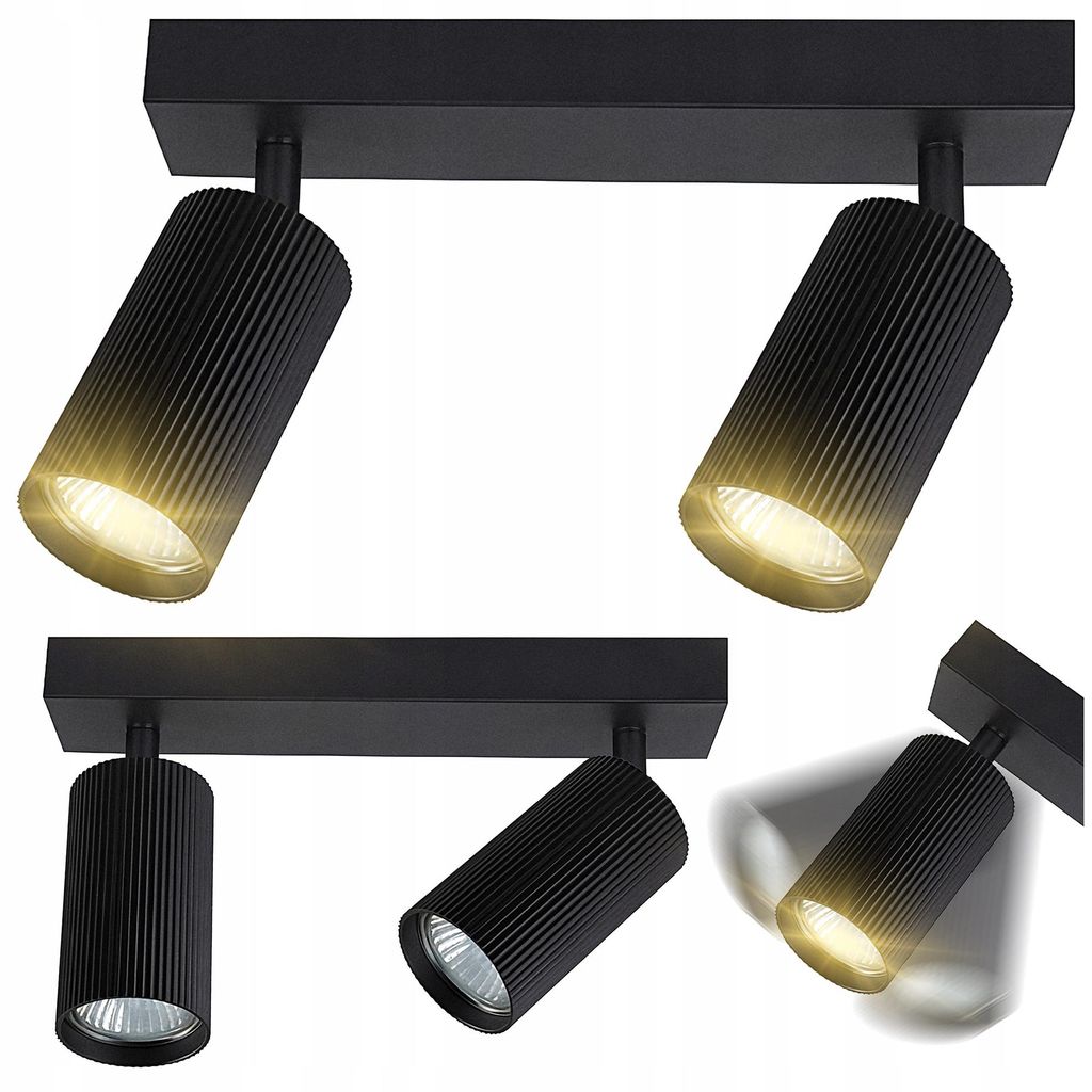 MasterLED Deckenstrahler - GU10, 2-flammig, schwenkbar, Schwarz - Moderne verstellbare LED Deckenleuchte für das Wohnzimmer