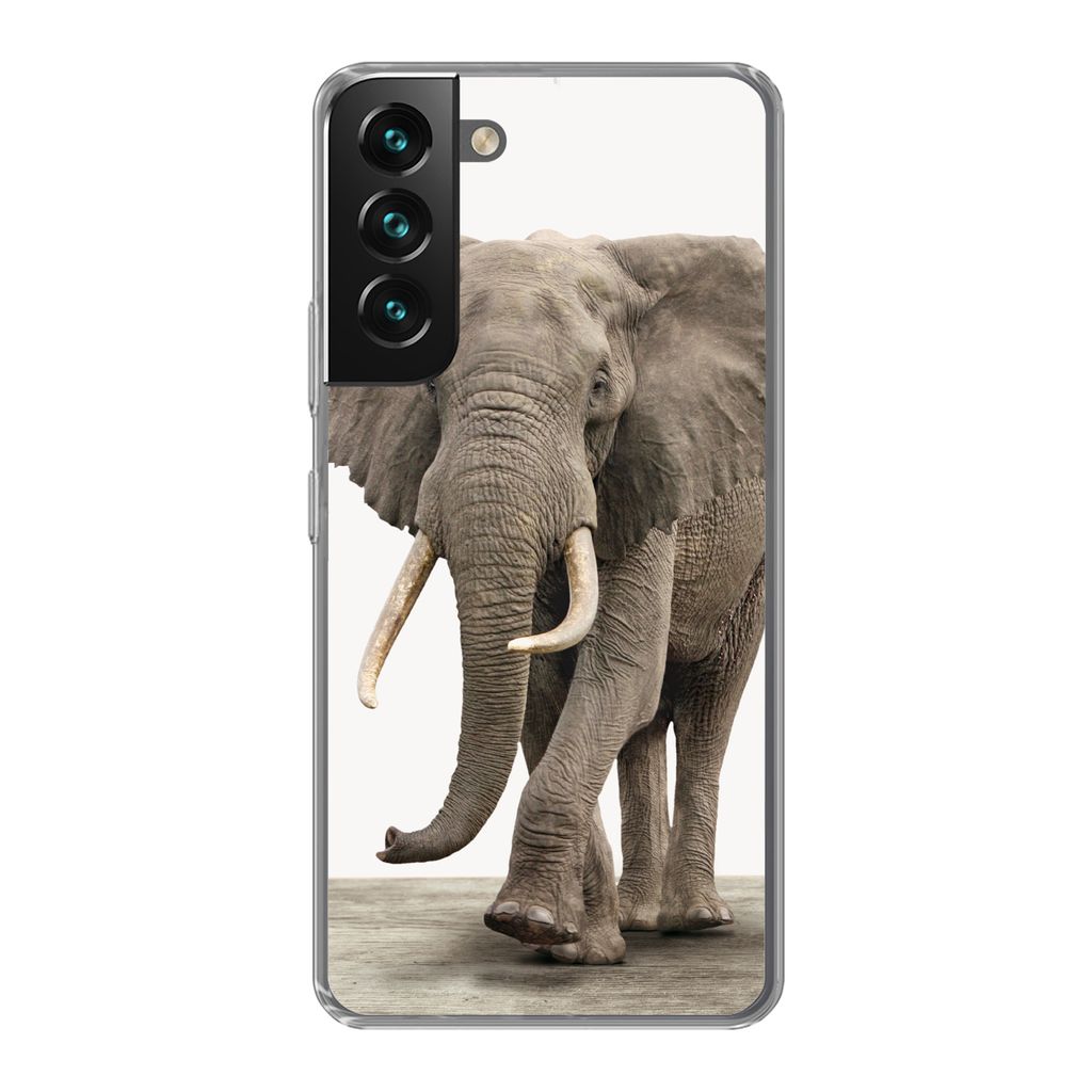 MuchoWow Handyhülle Schutzhülle Hülle für Samsung Galaxy S22 Elefant - Kinder - Tiere - Mädchen Silikon Softcase Handy Hülle - Mobiltelefon...