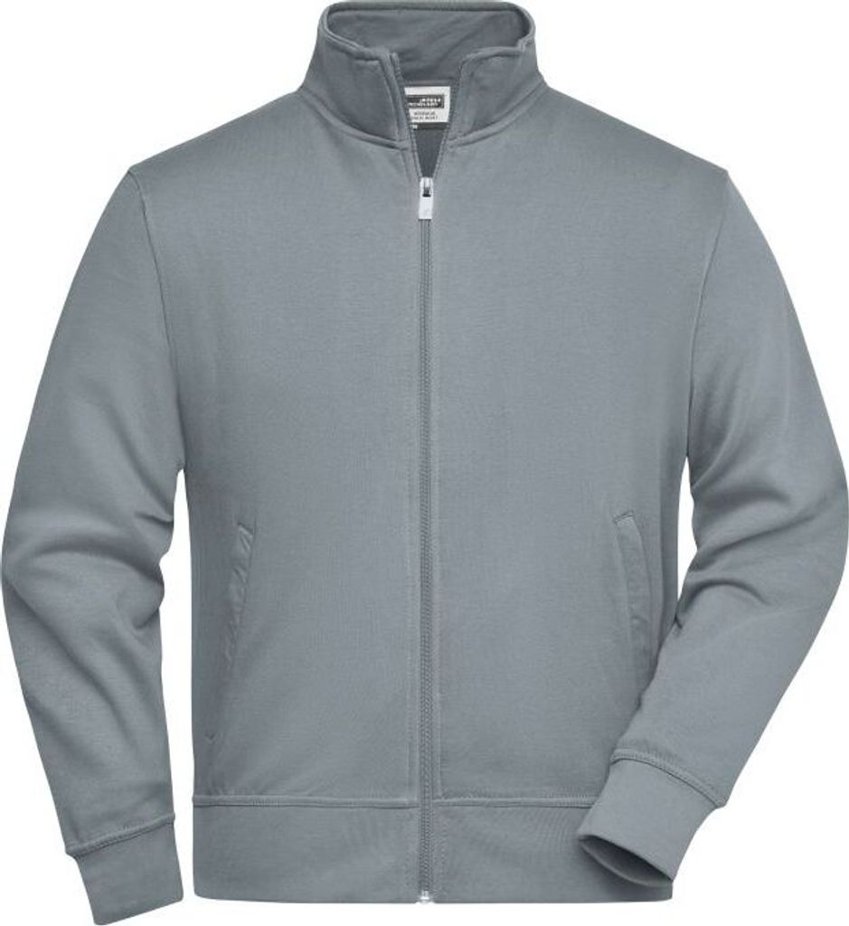 Sweat-Jacke mit Stehkragen und Reißverschluss dark-grey, Gr. 3XL