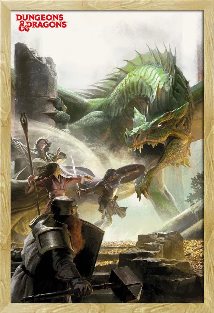 Set Poster D&D + Cornice Shinsuke in Legno Faggio - Regalo Nerd Ideale