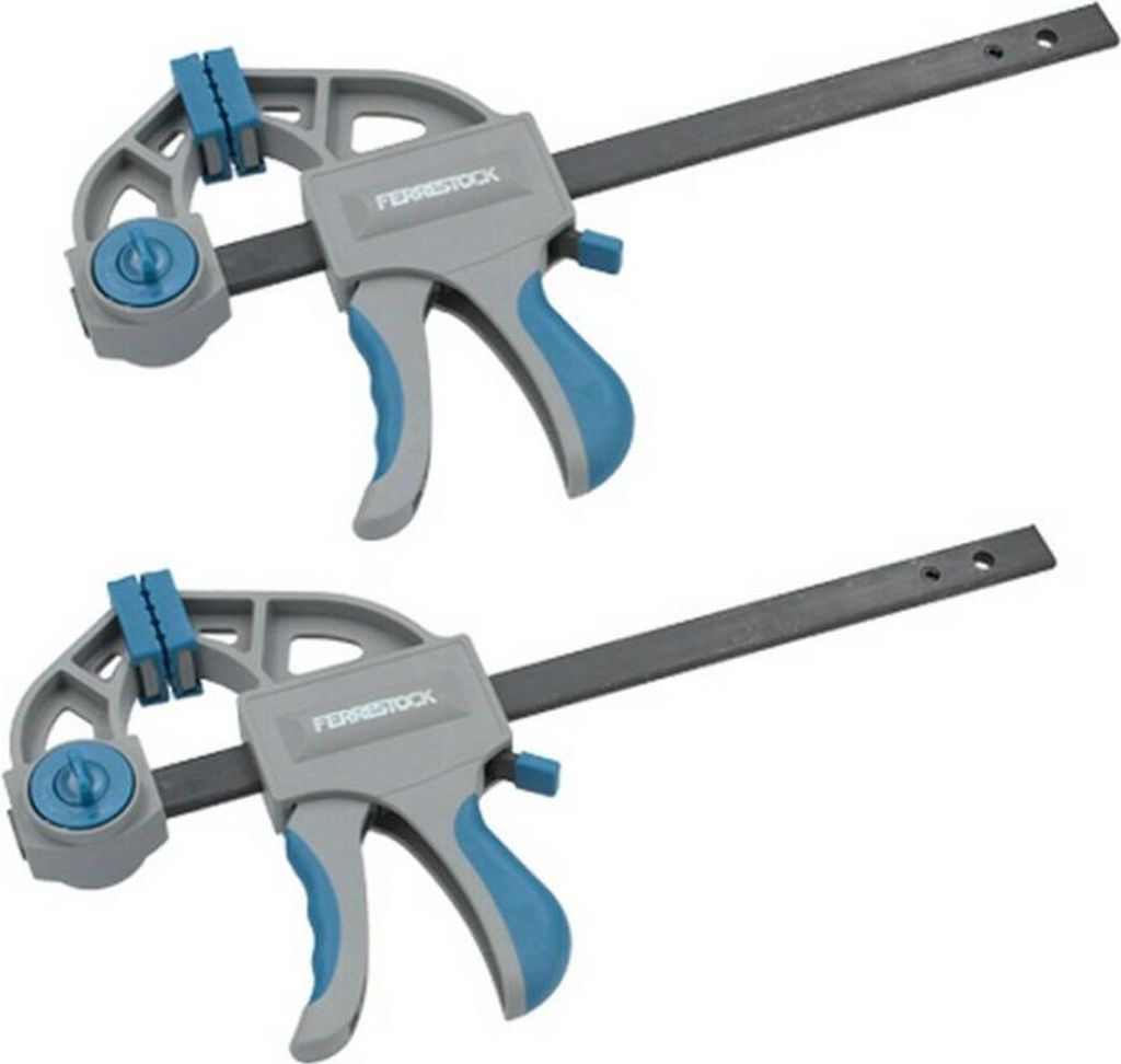 Einhand-Schraubzwinge Ferrestock Stahl Kunststoff (2 pcs)