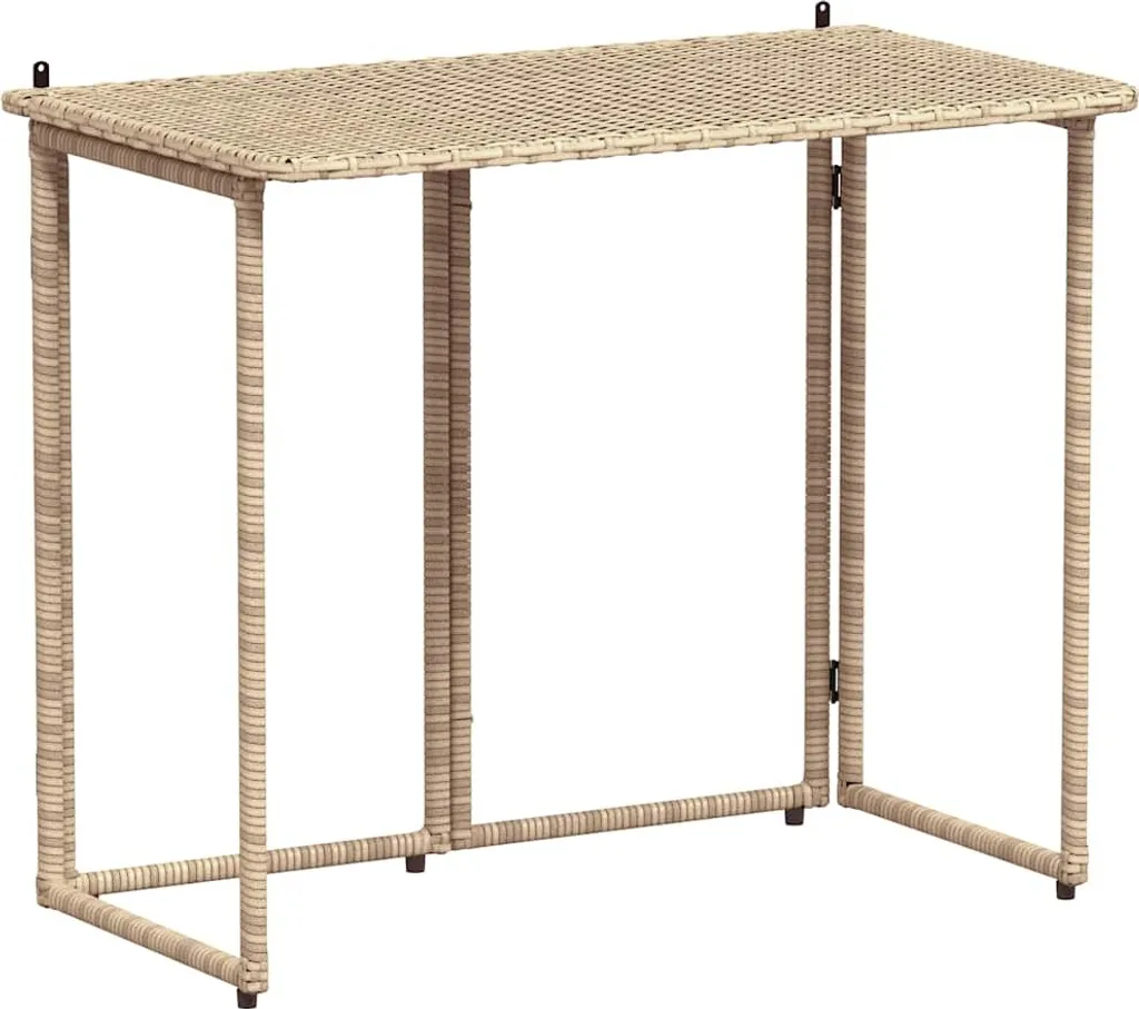 SYFAX™ Tavolino Giardino Pieghevole Beige 90x51x75 - Arredo Esterno Salvaspazio