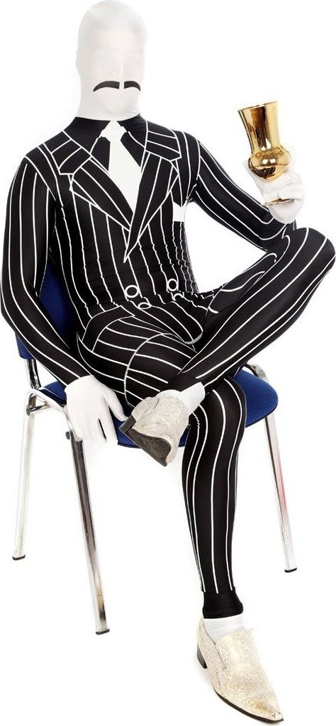 Gangster - Ganzkörperkostüm Anzug für Karneval Größe: M