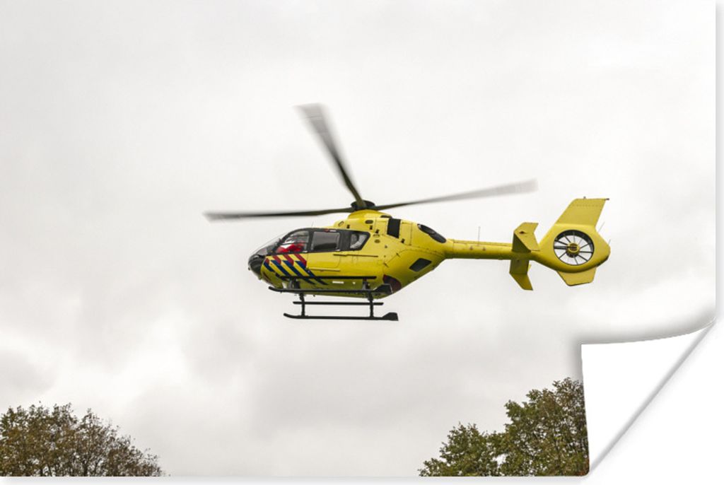 MuchoWow Poster Gelber Trauma-Hubschrauber 180x120 cm - Fotoplakat