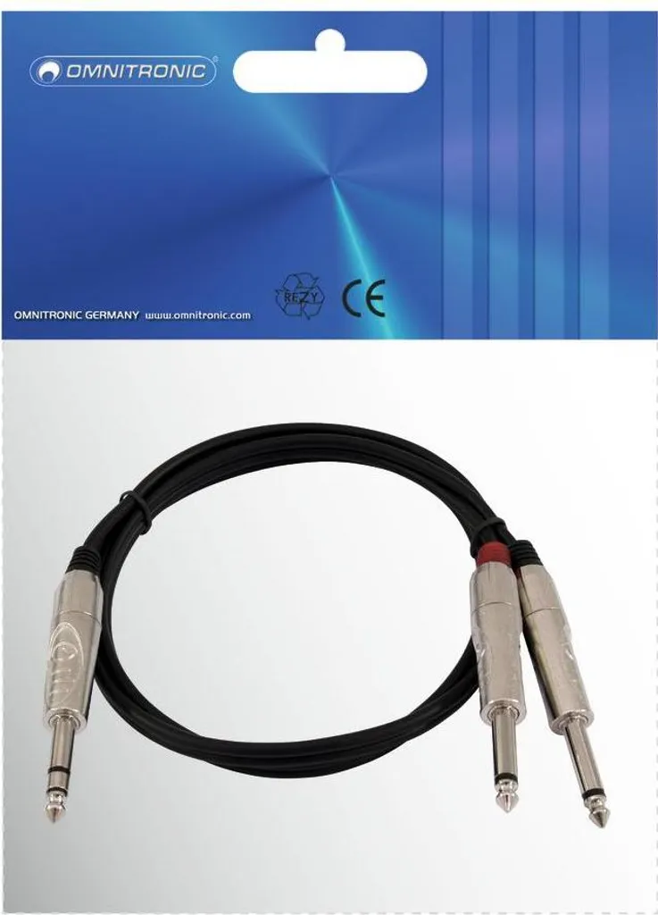 Câble adaptateur jack OMNITRONIC 3m : éliminez les problèmes de branchement