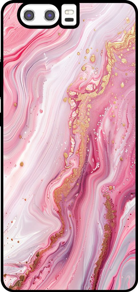 Smartphonica Phone Case Fit für Huawei P10 Plus mit Marmor-Druck - TPU zurück Abdeckung Fall Marmor-Design - Pink