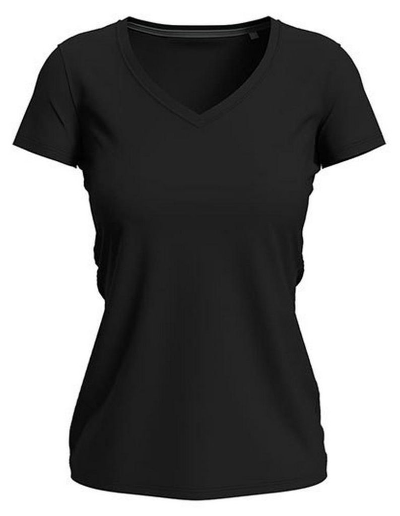Stedman - T-Shirt für Damen, V-Ausschnitt, Stretch LT4666 (XS) (Schwarzer Opal)