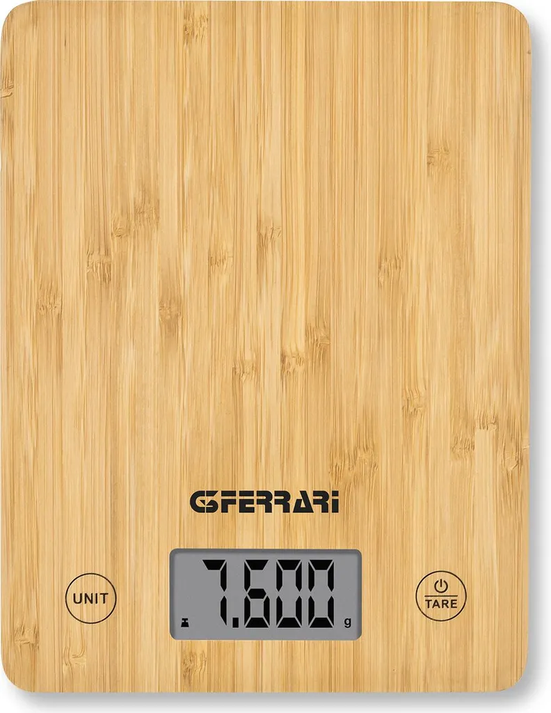 Balance cuisine G3Ferrari G20166 précise et facile à nettoyer en bambou