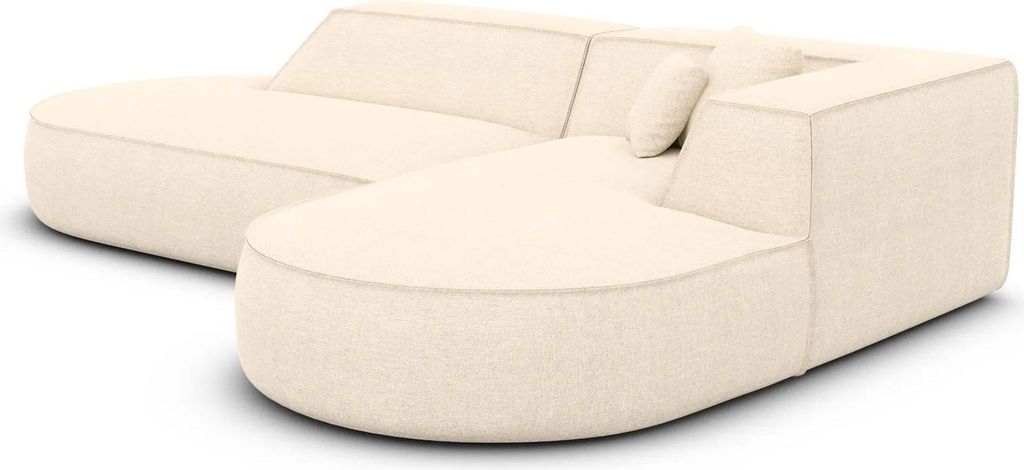 Strukturstoff L-Form Lounge Sofa Liberia Creme Rechts
