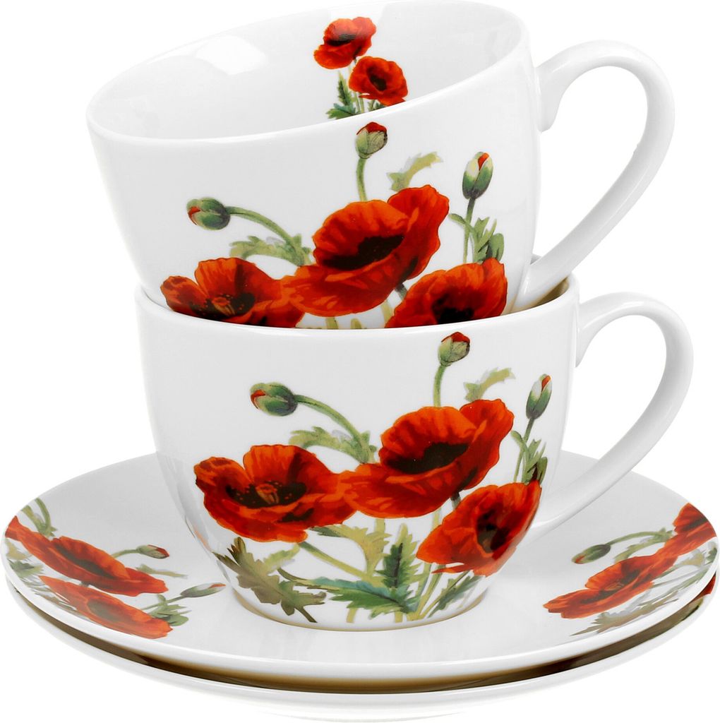 DUO FLORAL 2er-Set Tassen 280 ml CLASSIC POPPIES mit Produktbild 4