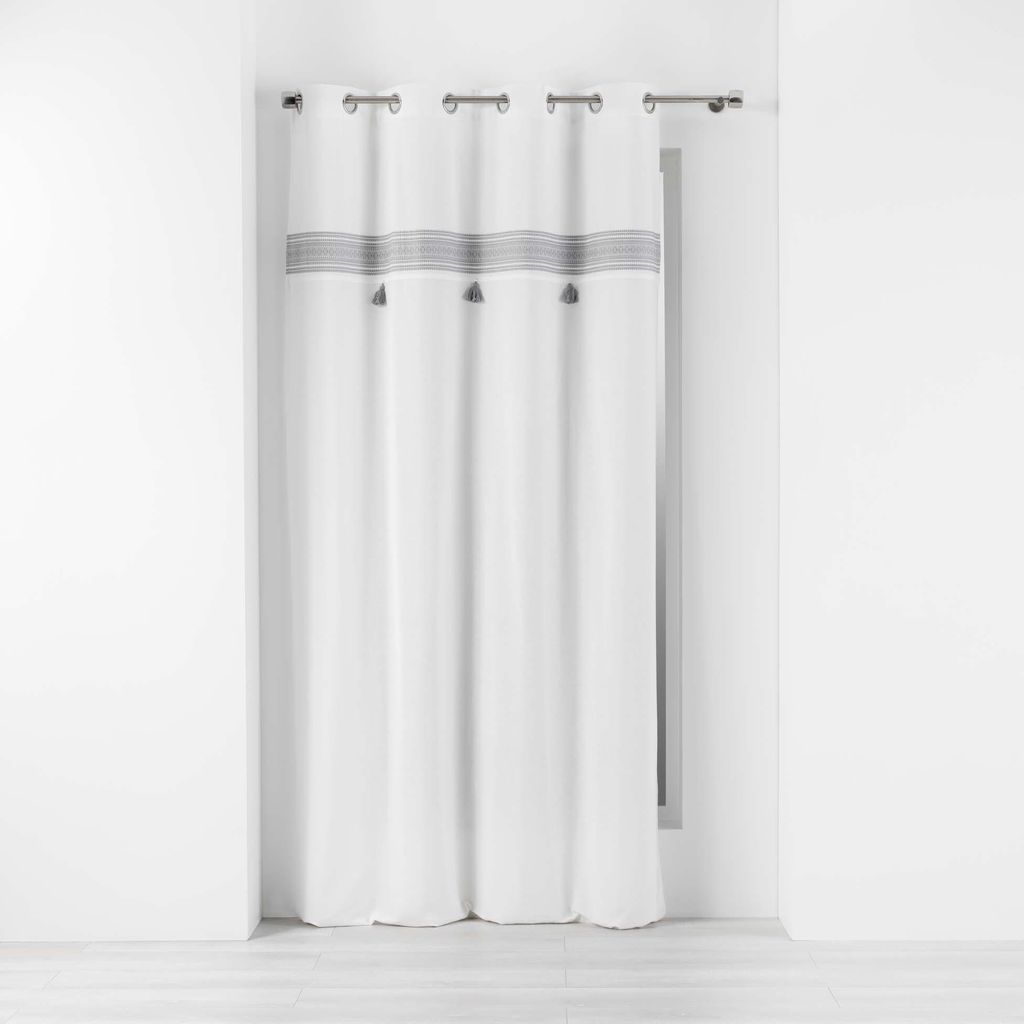 Fenstervorhang mit Ösen AMAYA, aus Baumwolle, 140 x 240 cm, mit orientalischem Muster und Fransen
