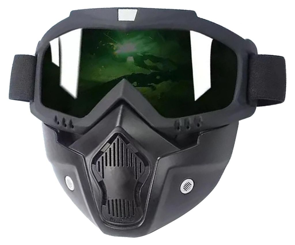 Outdoor-Radbrille mit abnehmbarem Gesichtsschutz, UV-Schutz, winddicht, leicht, geeignet für Herren und Damen, Skifahren, Snowboarden, Motorradfah...