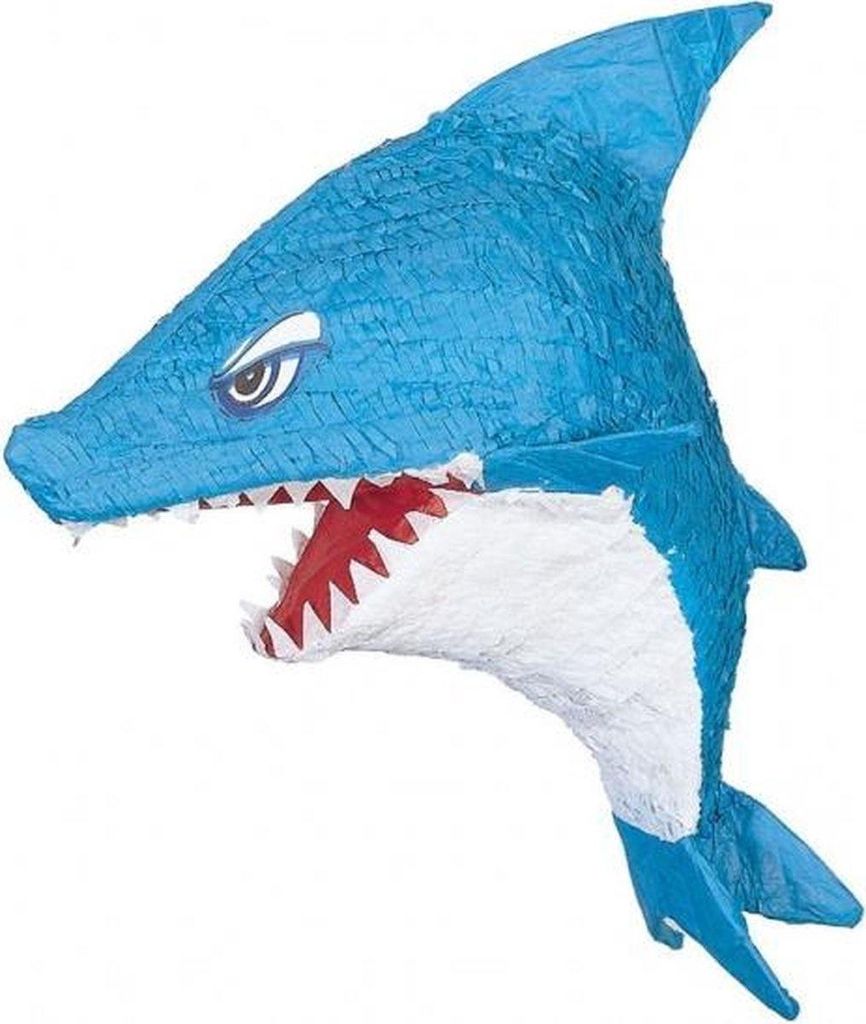 Amscan Piñata Haai Junior 50 Cm Papier Blauw/wit Productafbeelding 