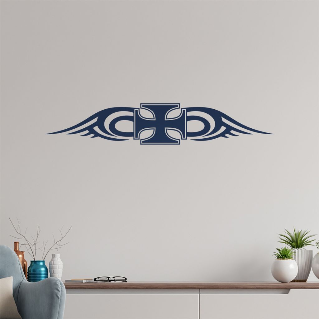 Tribal Kreuz Wandtattoo in 6 Größen - Wandaufkleber Wall Sticker - Dekoration, Küche, Wohnzimmer, Schlafzimmer, Badezimmer